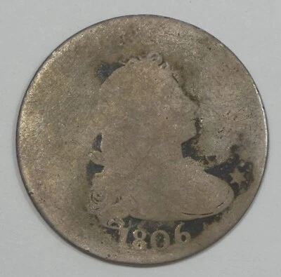 Busto drapeado 1806 cuarto pobre plata 25c Foto 1 de 4