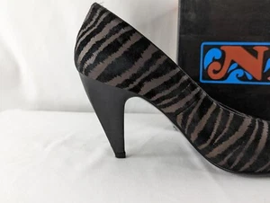 Vintage Nina Heels schwarz braun Zebramuster Leder 8B Zorba-k - Bild 1 von 20
