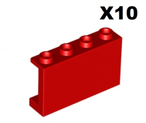 Lego ® Lot 10 Panneau Mur Rouge 1x4x2 Panel Red 14718 NEW - Picture 1 of 1