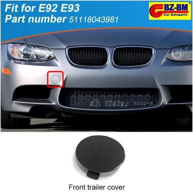 For BMW E92 E93 M3 Front Bumper Grille Tow Hook Eye Cover 51118043981 Foto 1 de 4