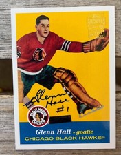 2002 Topps O-Pee-Chee Archives Glenn Hall Autograph Auto Chicago Blackhawks HOF