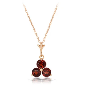 Natürliche Granate Edelstein Halskette echt massiv 14k Roségold alle Größen - Bild 1 von 7