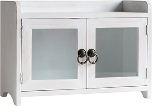 - Storage Cabinet, Mini Countertop Cabinet, Distressed Wood Organizer for Kitche - Picture 1 of 9