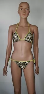 NWT Roberto Cavalli Leopard 2 Piece Bikini Bathing Suit, Made in Italy Size XS - Picture 1 of 10