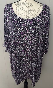 NEW RELEASE Lularoe Boyfriend T 3XL Shirt Top Beautiful Flower Print Nwt - Picture 1 of 4