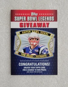 2011 Topps Super Bowl Legends Giveaway #SBLG-7 "Tom Brady" New England Patriots - Picture 1 of 3