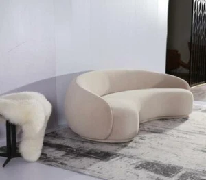 Design Couch Lounge Sofas Samt Sofa 3 Sitz Stoff Rund Club Möbel Eck Garnitur - Bild 1 von 2