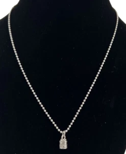 Italy 925 Sterling Silver Round Ball Chain Necklace & Etched Bell shaped pendant - Picture 1 of 18