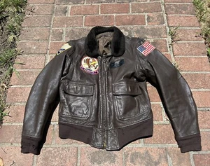 Vtg Usn US Navy Named Commander G-1 G1 Flight Pilot Jacket Sz 48 - Picture 1 of 13