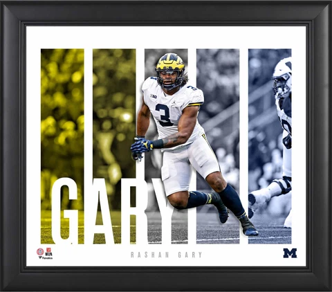 Rashan Gary Michigan Wolverines Framed 15x17 Player Panel Collage Cover