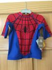 NWT Disney Store Spiderman Boy Rash Guard Shirt Top UPF 50+ 2,3 Avengers