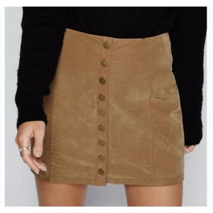 FREE PEOPLE Tan Brown Oh Snap Vegan Leather Mini Skirt - Picture 1 of 6