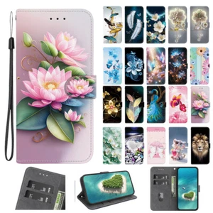 Patterned Leather Cover Flip Wallet Case For Google Pixel 6A 7A 8A 9A 6 7 9 Pro - Picture 1 of 32