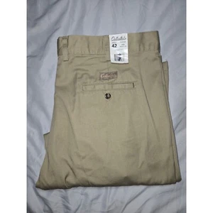 Cabela's Pleated Khaki Pants Free Hemming Desert Tan Relaxed Fit 42 - Picture 1 of 5