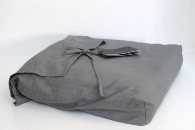 Juego de sábanas Queen blancas naturales teñidas percal ropa italiana herrajes de restauración Foto 1 de 4