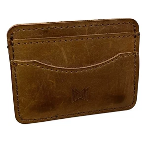 Modern Made Man Wallet Minimalist Brown Leather  Credit Card Coin Purse - Picture 1 of 7