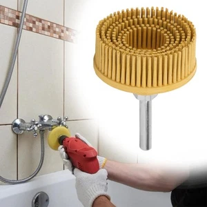Yellow 2 Inch Bristle Disc Emery Rubber Abrasive Brush Polishing Grinding W UB - Afbeelding 1 van 9