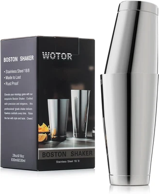 Boston Cocktail Shaker Set, 18 oz & 28 oz Stainless Steel Weighted Shaker Tin... - Image 1 of 4