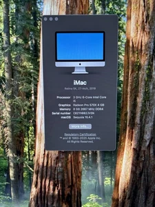 Apple iMac 27" 2019 i5 3.0GHz Retina 5K Radeon Pro 570X 4 GB, 1 TB Fusion Drive* - Picture 1 of 8