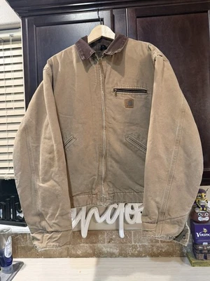 Chaqueta de Trabajo Carhartt Vintage Tostado/Beige J97 Detroit Forrada de Vellón Hombres/Talla Grande  Foto 1 de 4