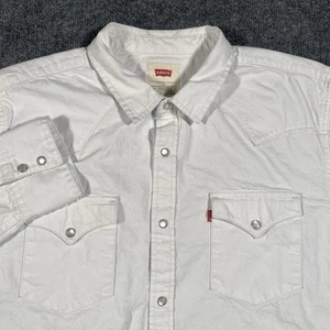 Camisa Vaquera Levis Western Pearl Manga Larga A Presión Para Hombre Grande Cambray Rodeo - Imagen 1 de 8