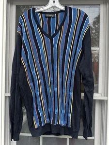 Vintage St Croix Colorful Knit Sweater Men’s XL Coogi Style Geometric 3D - Picture 1 of 5