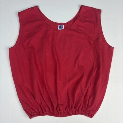 Vintage Russell Athletics Misses Women’s XL Shirt Red Sleeveless Elastic Waist - Image 1 of 4