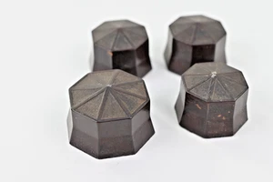 Vintage  1930s Original Bakelite Hexagon Art Deco Radio Control knobs - 4 - Picture 1 of 6