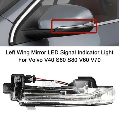 Left Wing Mirror LED Signal Indicator Light For Volvo V40 S60 S80 V60 V70 - Image 1 of 4