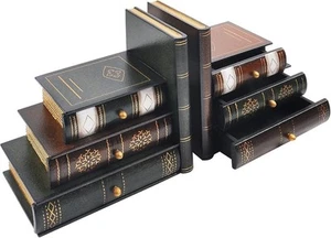 Bookends Vintage Decorative Book Organizer Wooden False Book Shelf Tidy Bookends - Picture 1 of 7