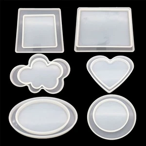 Resin Casting Molds Jewelry Making Mould Coaster Mold Square/Round/Cloud/Love - Picture 1 of 19