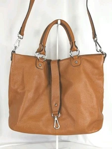 Kattee Brown Pebbled Leather Convertable Tote Purse Bag Satchel 16x11x5 - Picture 1 of 21