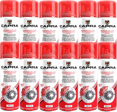 Detergente freni 12 x 500 ml intensivo XL pulitore parti bomboletta spray sgrassatore Capra