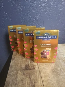 Lot of 4 Ghirardelli Milk Chocolate Caramel Hearts 4Limited Edition 0.69 oz - Picture 1 of 3