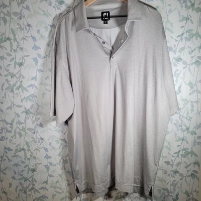 Polo de golf Footjoy para hombre gris geométrico 2XL rendimiento que absorbe la humedad Foto 1 de 4