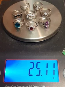 925 Disney Enchanted Ruby & Sterling Silver Ring For Scrap or Repair Mixed Lot - Picture 1 of 12