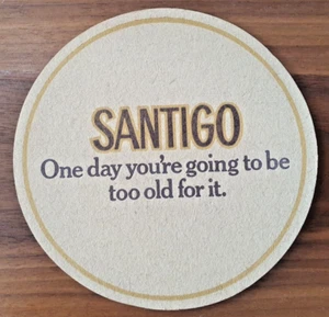 VINTAGE SANTIGO SUPERIOR LIGHT RUM DRINKS BEER MAT 1970's RARE LARGE SIZE P685 - Foto 1 di 2