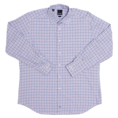 Camisa con botones DAVID DONAHUE para hombre 17,5 34/35 ajuste manga larga 100 % algodón Foto 1 de 4