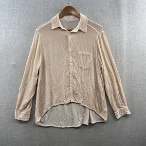Blusa Top CP Tonos Terciopelo Pequeña Rosa Manga Larga Botones Mezcla Seda Boho - Imagen 1 de 15