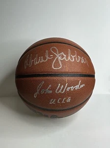 Kareem Abdul Jabbar & John Wooden Signed Wilson NCAA Basketball Final Four PSA - Picture 1 of 3