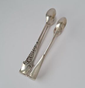 2 Dainty Pairs of Antique Solid Sterling Silver Sugar Tongs 1903 & 1909/ 36 g