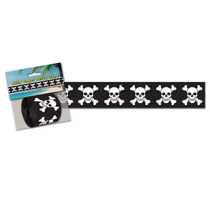 15M JOLLY ROGER PIRATE POLY DECORATING TAPE PARTY DEORATION - Picture 1 of 1