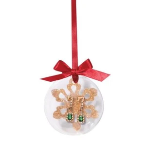 Ladies CZ Green Gemstone Hoop Earrings in Beautiful Acrylic Christmas Ornament - Picture 1 of 1