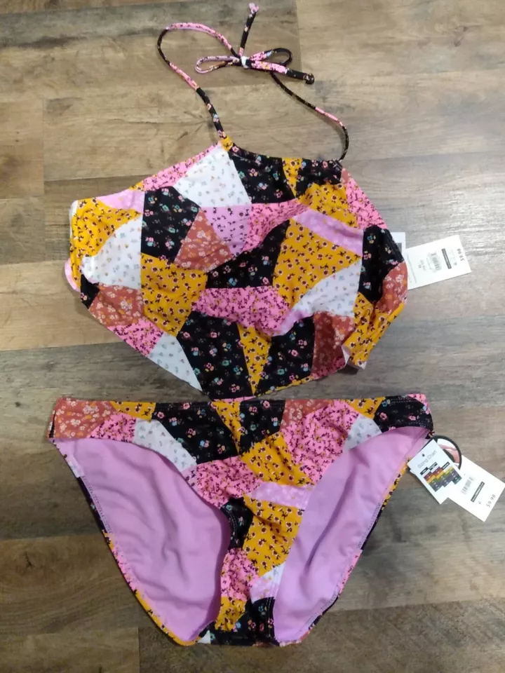 NOBO No Boundaries Women's XL 15 17 Bikini Bottom Swim Suit Gold Mix Match