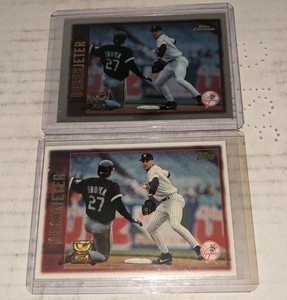 Derek Jeter 1997 Topps & Topps Chrome All Star Rookie #7 & #13 Lot (2)