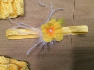 Kleinkind Spitzen Strampler Set 3 teilig gelb - Bild 1 von 4