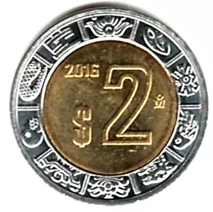 2016 mexicano 2 pesos ~ bimetálico ~ sin salida ~ por favor vea el escaneo stk 008 - Imagen 1 de 4