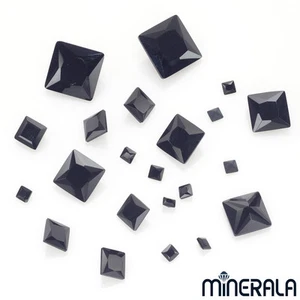 NATURAL BLACK ONYX GEMSTONE LOOSE FACETED SQUARE SHAPE 4mm-16mm WP0005F - Picture 1 of 3