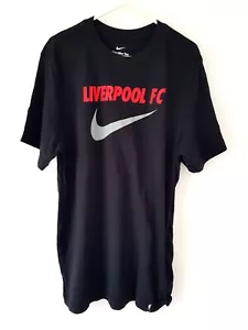 Liverpool Nike Tee T-Shirt. Medium. Official Black Adults Football Top M. - Picture 1 of 11