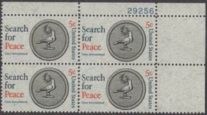 Scott # 1326 - US Plate Block Of 4 - Search For Peace - MNH - 1967 - Bild 1 von 1